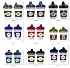 NFL 5oz Spill Proof Sippy Cups 2-Pack by baby fanatic -Select- Team Below