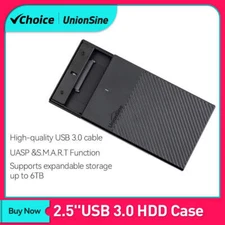 UnionSine HDD Case 2.5inch USB3.0 HDD Enclosure 2.5inch Serial Port SATA SSD Sup