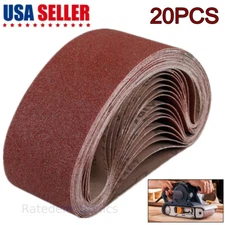 20PCS Sanding Belt 40 60 80 120 150 240 400 Grit Belts Sander Sandpaper 3x21 In