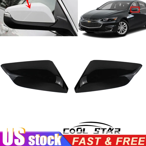  For Chevrolet Malibu 2016-2020 Driver & Passenger Side Mirror Cover Cap Glossy