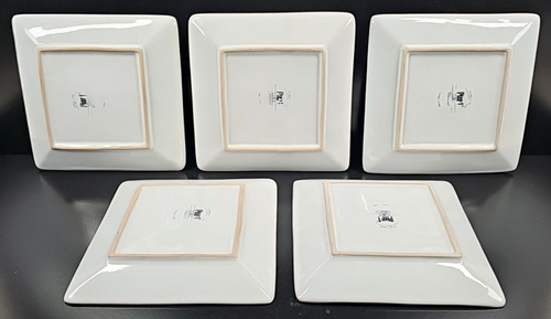 (5) Pier 1 Cubic Bianco Quadrato Piatti Insalatiera Set Linee Eleganti Lotto Piatti da Pranzo - Foto 5 di 23
