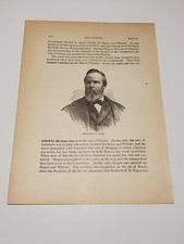 Portrait of President Rutherford B Hayes c. 1895 Engraving / Print