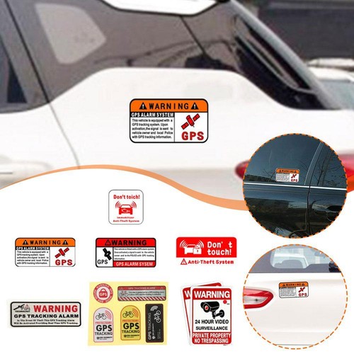 WARNING GPS Tracking System Active Sticker Sign Security Car Window