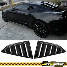 For 16-24 Chevy Camaro Coupe Gloss Black Quarter Side Window Louver Cover Vent