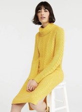 ANN TAYLOR Women Mustard Knitwear Dress or Long Sweater Size Small Petite