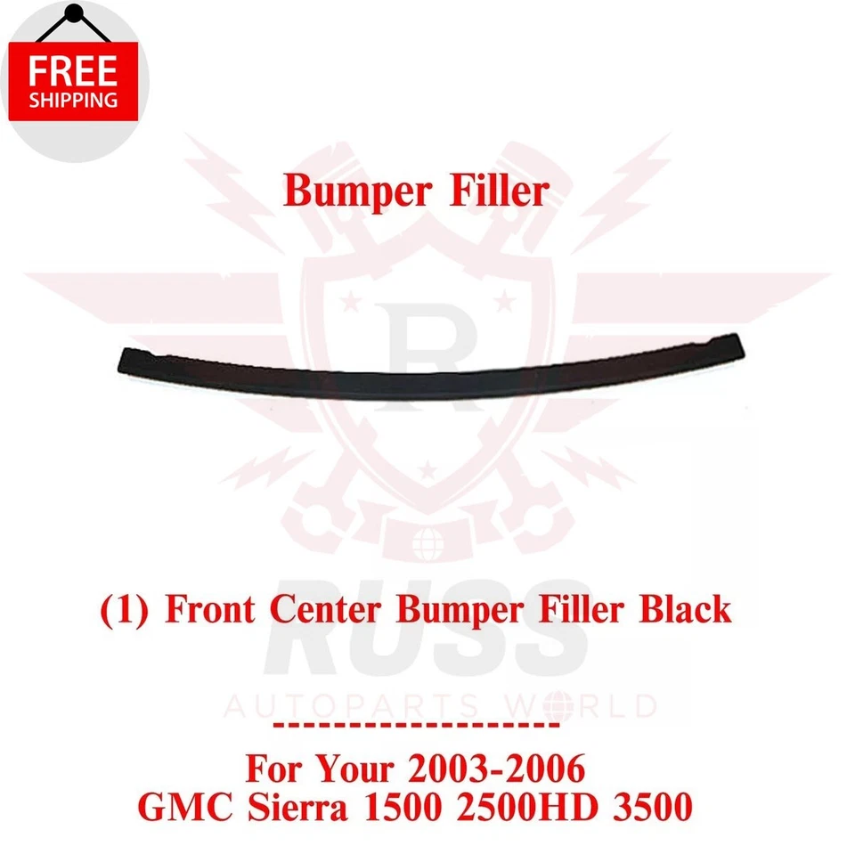 New Front Center Bumper Filler Black Fits 2003-2007 GMC Sierra 1500 GM1087243 Foto 2 de 4