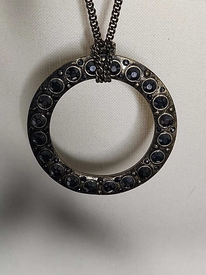 Collar Bisutería Largo Metal Círculo Eslabón Estación Cadena Claire's Y2K Foto 2 de 4