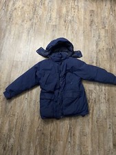 EDDIE BAUER GORE-TEX RIDGE LINE GOOSE DOWN HOODED BLUE PARKA JACKET SIZE L