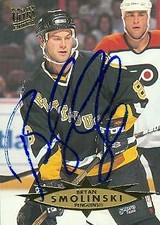 Bryan Smolinski autographed Hockey Card (Penguis) 1996 Fleer Ultra #294