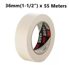 1 Roll- 3M 64747 201 General Use Masking Tape Roll Tan 1-1/2" 36MM x 55 Meters