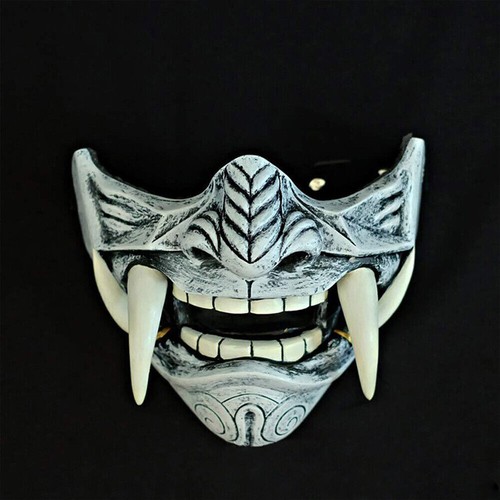 Halloween Japanese Prajna Devil Hannya Noh-Kabuki Demon Oni Samurai Mouth Masks - Picture 9 of 16
