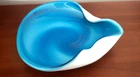 Vintage Murano Art Glass Bowl Dish Gold flecks  &  Blues