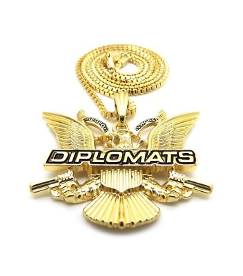 MENS POLISHED DIPLOMATS BIRD PENDANT BOX,ROPE CUBAN CHAIN NECKLACE