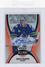 2025-26 UD Allure #114 NIKITA TOLOPILO Rookie Red Rainbow Auto Canucks