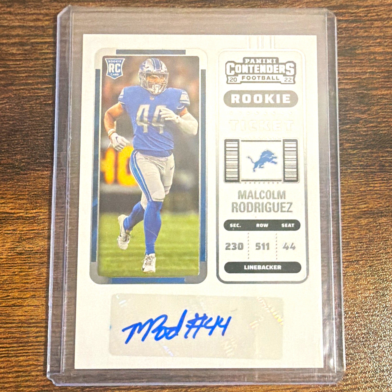 Panini 2022 Contenders Rookie Ticket RC Auto Malcolm Rodriguez Lions #239