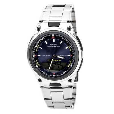 Casio AW80D-7A Men's Ana-Digi Sports Silver Dial SS Bracelet Watch