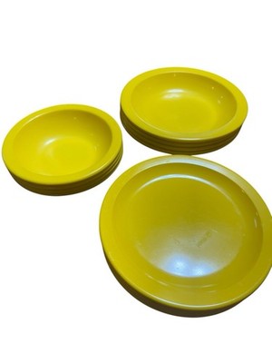 13 Texas Ware Yellow Melamine Dallas Ware 4 Bowls 5 Snack Plates 4 Desert Bowls