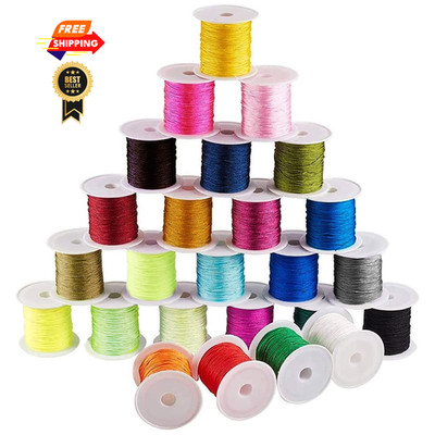 PH PandaHall 0.8mm Nylon String Beading Thread 0.8mm, 25 Colors (250 Yards)