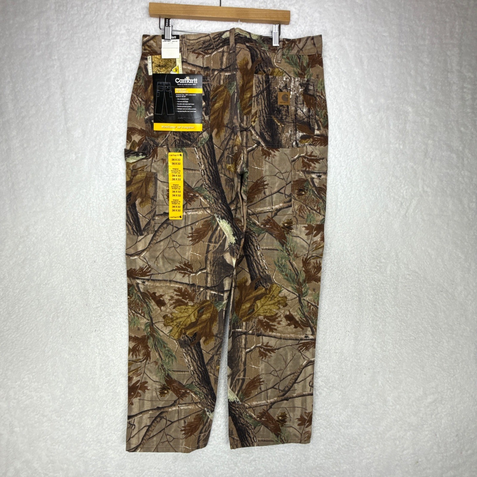 Carhartt Work Camo AP Dungaree Fit Pants Mens 36X32 B235 CAP Camo NWT NOS thumbnail 3