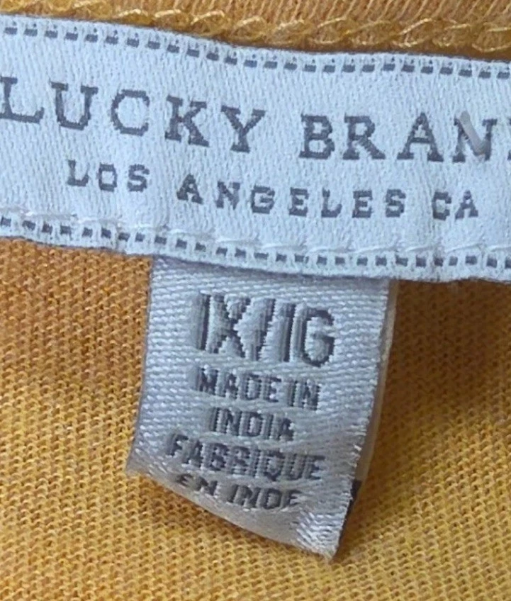 Top Lucky Brand Boho Azteca Mujer 1X Amarillo Mostaza Foto 4 de 4