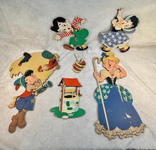 Vintage Nursery Rhymes 1950s Wall Hangings - Lot of 6 Dolly Toy Co.
