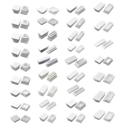 12Pcs Square Tube Plastic End Cap for Chair Table Legs Protective Pipe Plugs