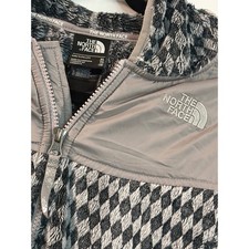 The North Face Girls XL Fleece Hoodie Full Zip Diamond Pattern RARE Gray