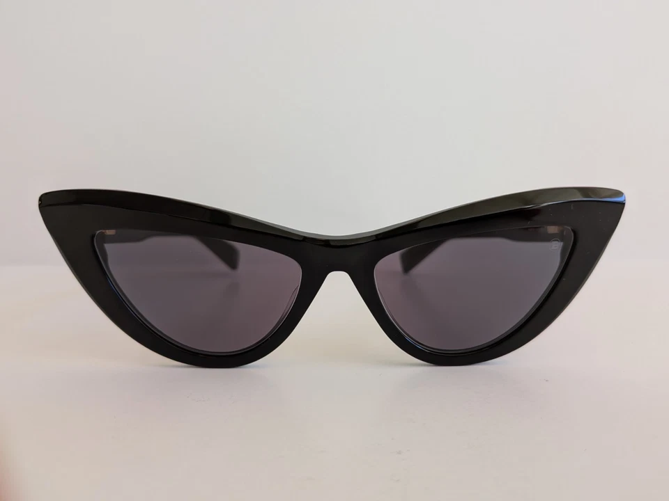 NUEVO EN CAJA Gafas de sol Balmain Jolie 54 mm Ojo de Gato Acetato Negro Hecho en Japón Foto 2 de 4