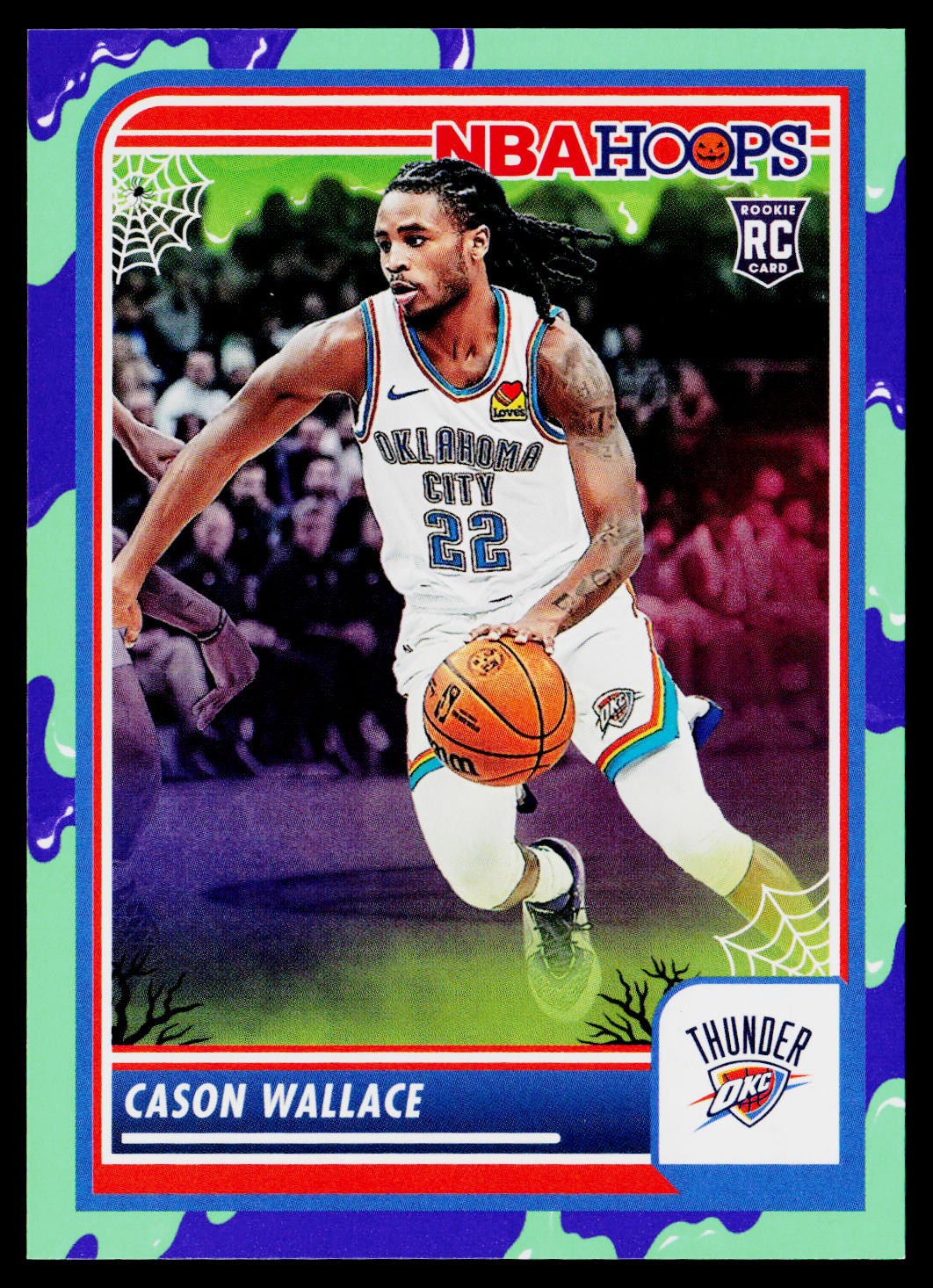 Cason Wallace 2023-24 Hoops Haunted Hoops #76 Slime Oklahoma City Thunder Rookie
