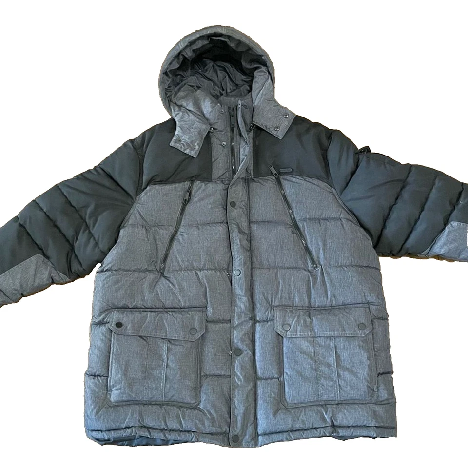 Rocawear Classic Men’s 5X Puffer Jacket with Removable Hood Charcoal/Black NWT - Image 3 of 4