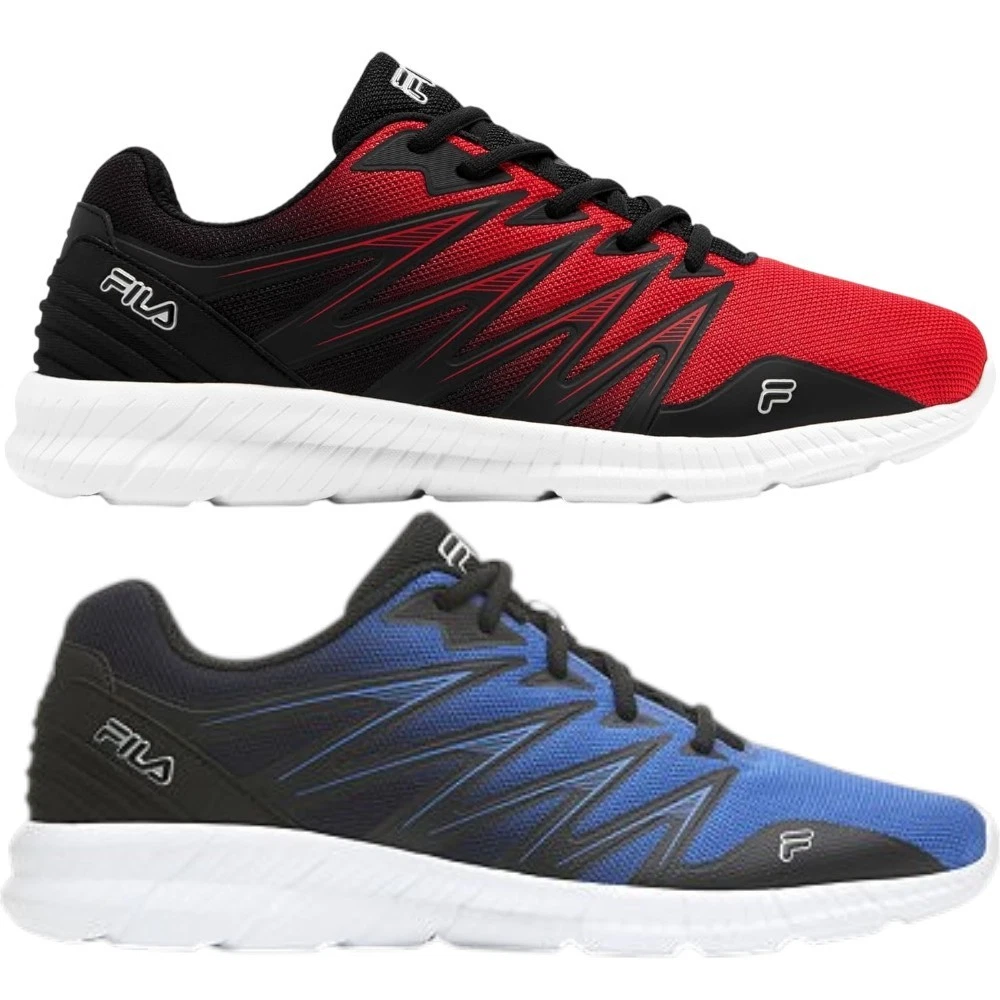 FILA Memory Fantom Men 12 Running Shoes Red Blue Lightweight Breathable Lace Up