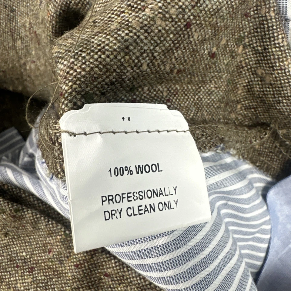 Berle Flecked Donegal 羊毛裤男式 35x31 棕色直筒带斑点衬里 — 第 3/4 张图片