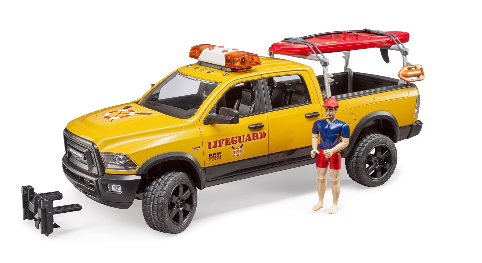 BRUDER, DODGE RAM 2500 Power Wagon con bagnino; pagaia e accessori, 1/16,  BR...