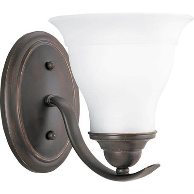 Progress Lighting Trinity 1-Light Antique Bronze Etched Glass Vanity Light