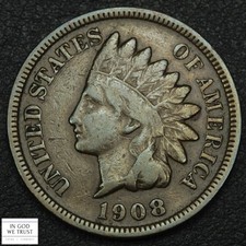1908 S Indian Head Copper Cent 1C