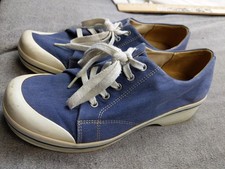 Dansko Vegan Shoes Womens Size 41 Blue Canvas Lace Up Slip Resistant Comfort