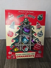 Christopher Radko Shiny Brite Glass Ornaments 1940 Design large indent bumpy