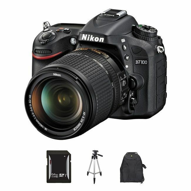 Nikon D7100 24.1MP Digital SLR Camera - Black (Kit with AF-S