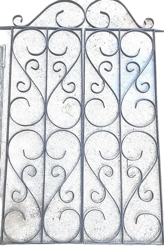 Vintage 1890s Wrought Iron Heart-shaped Design Swinging Doors For Entryways