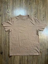 American Giant T Shirt Men M Brown Crewneck Made in USA Cotton Quality S/S