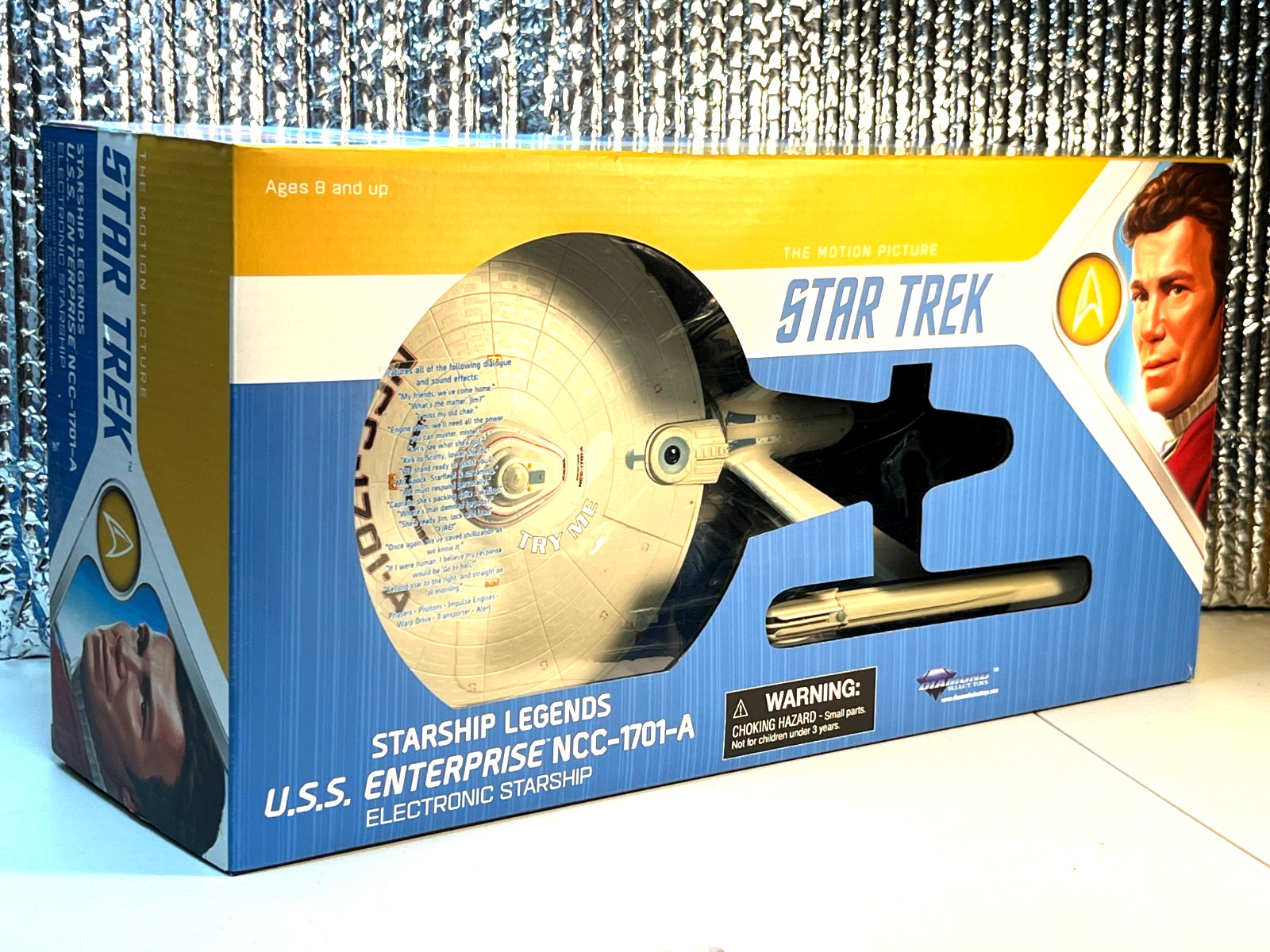 STAR TREK ART ASYLUM LEGENDS ENTERPRISE 1701 A - COMPLETE AND WORKING