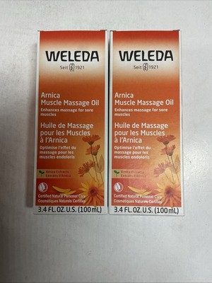 Lot of 2 weleda Muscle Massage Oil Arnica 3.4 oz Exp. 05-2027