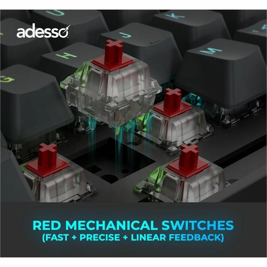 Adesso EASYTOUCH1300 Mechanical Gaming Keyboard Wired/Wireless/Bluetooth - Image 3 of 4