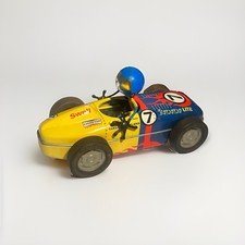 TIN RACING CAR WITH MONKEY DRIVER/ TIN TRINKET BOX / VINTAGE TIN TOYS 2005