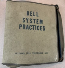 Bell System Practices Illinois Bell Telephone Company Binder Canvas Outer
