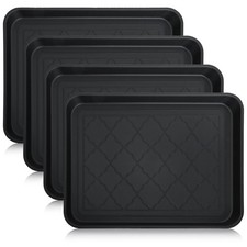 16.5x12.6 Inch Small Plastic Boot Shoe Trays Indoor Waterproof Mat 4 Pack