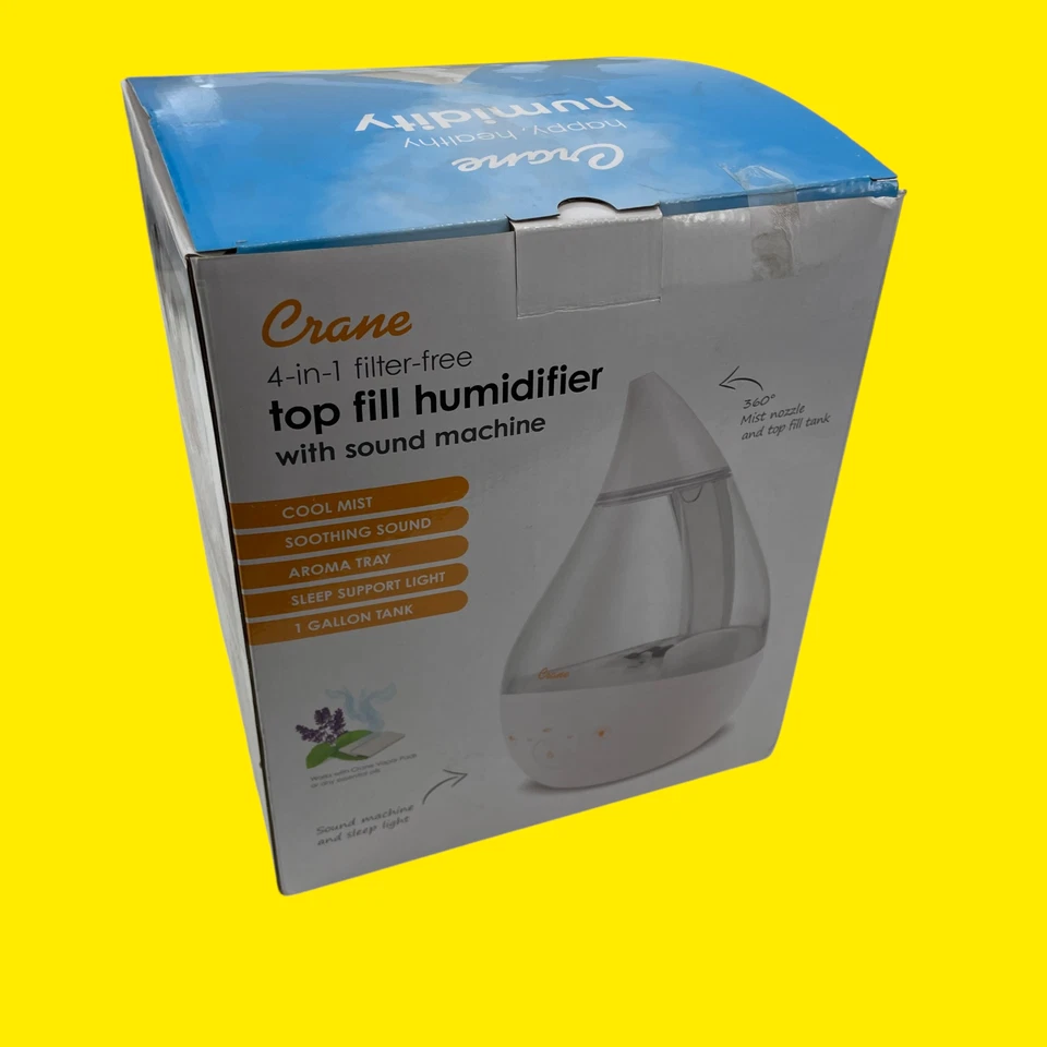 Grúa 1 Gal. Humidificador Top Fill Drop Cool Mist con máquina de sonido #4245 z56/4 Foto 2 de 4