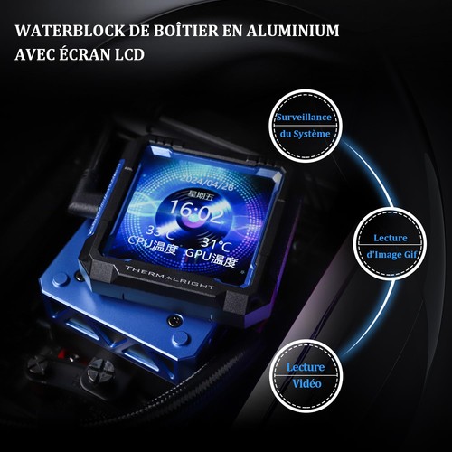 FW PRO 360 Noir-360mm AIO Refroidisseur de Liquide CPU 2.73 Pouces IPS Écran LCD... - Photo 4/6