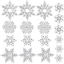 Clear Acrylic Crystal Snowflakes Christmas Hanging Decoration for Xmas Tree D
