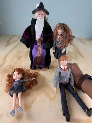 Harry Potter Dolls Ron Hermione Dumbledore Vintage Kids Todd 10-12" Mattel 2018